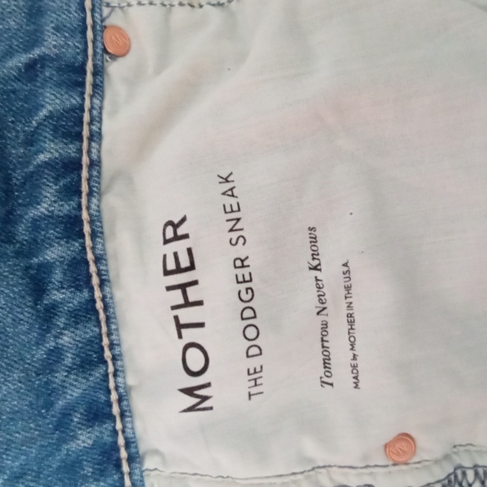 NWT Mother Denim The Dodger Sneak Wide Leg Blue Jeans 27 Tomorrow Never Knows - Picture 13 of 16